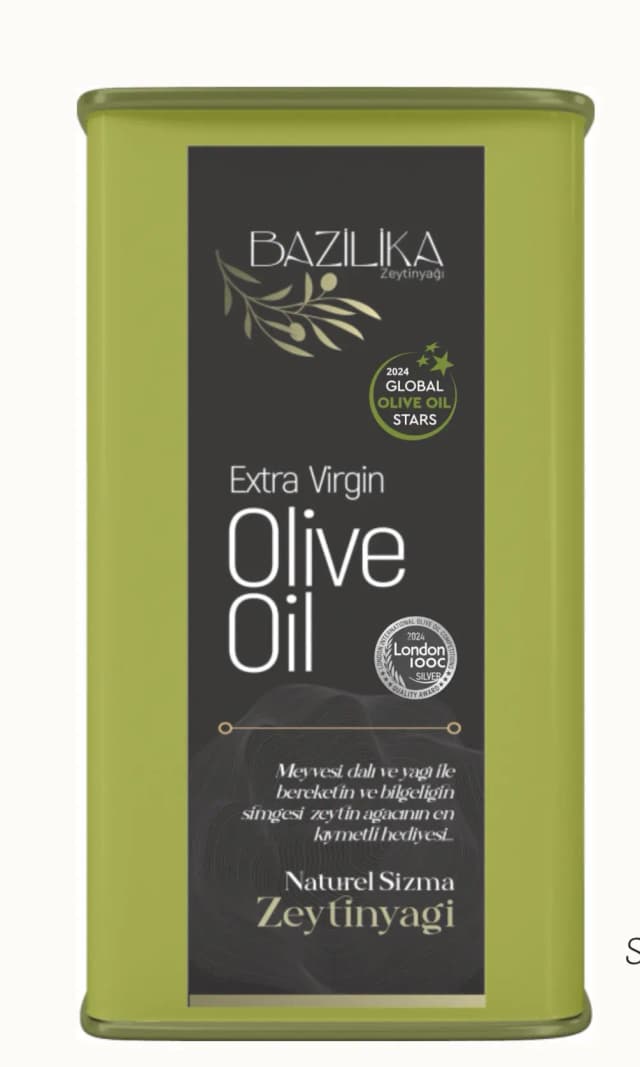 Bazilika Silver Ödüllü Erken Hasat Soğuk Sıkım Natürel Sızma Zeytinyağı 5 Litre