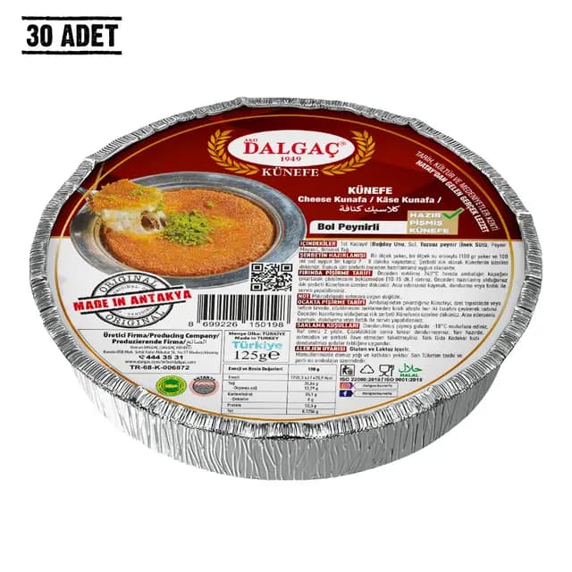 Peynirli Künefe 120 Gr + Şerbet (30 adet) resmi