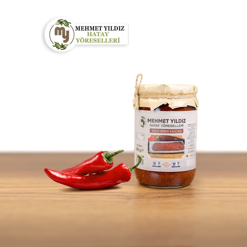 TATLI BİBER SALÇASI 800 GR CAM resmi