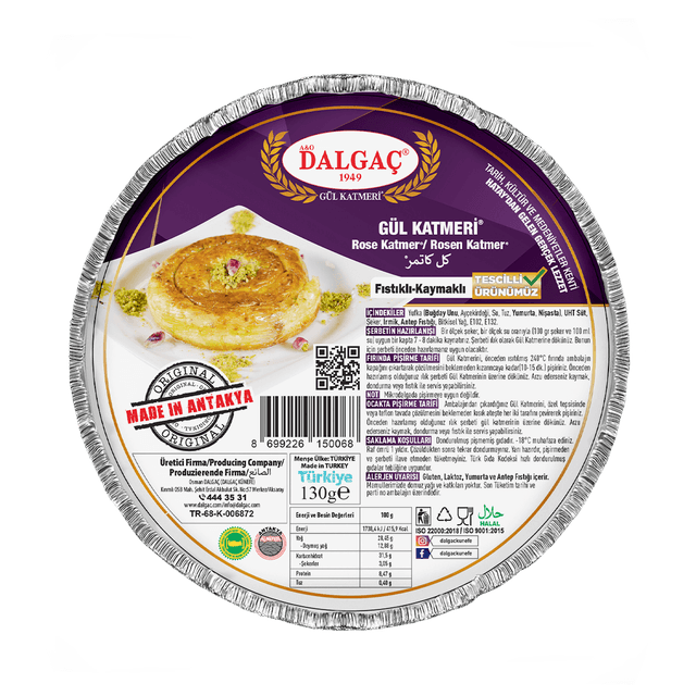 Dondurulmuş Fıstıklı-Kaymaklı Gül Katmeri 10 adet