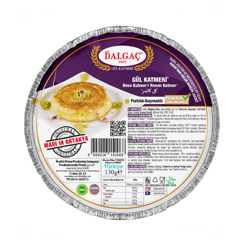 Dondurulmuş Fıstıklı-Kaymaklı Gül Katmeri 10 adet resmi
