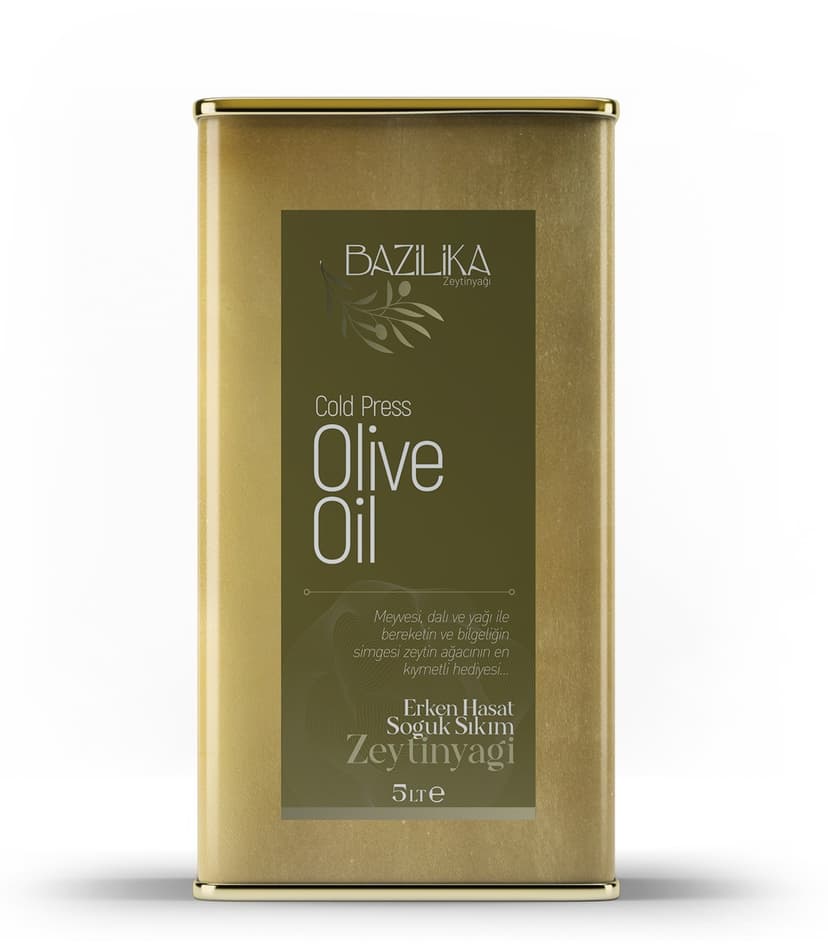 Bazilika Silver Ödüllü Erken Hasat Soğuk Sıkım Natürel Zeytinyağı 5 Litre resmi