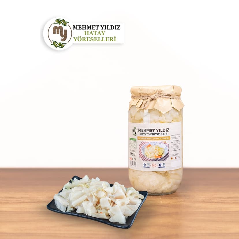 EV YAPIMI BEYAZ LAHANA TURŞUSU 600 GR resmi