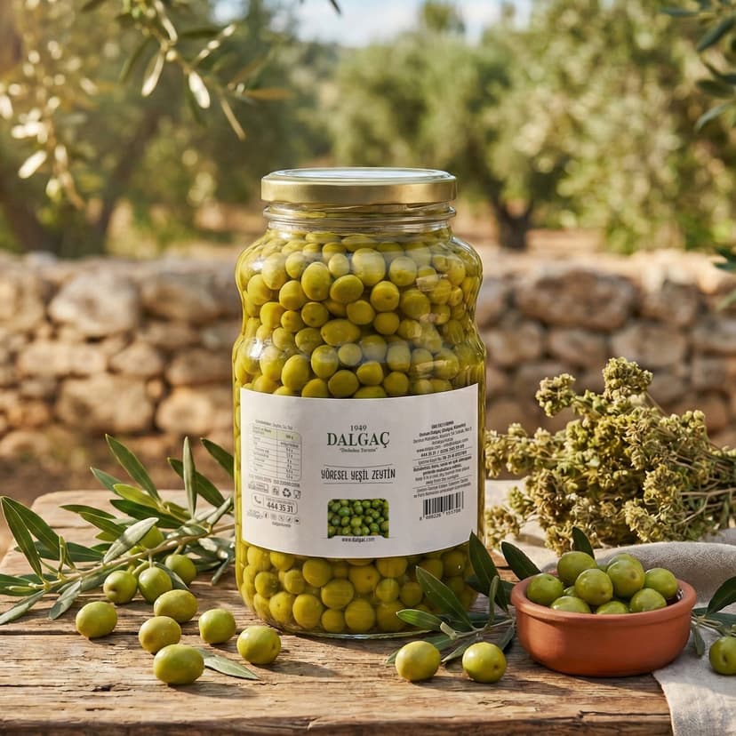 Yöresel Yeşil Zeytin 1500 Gr resmi