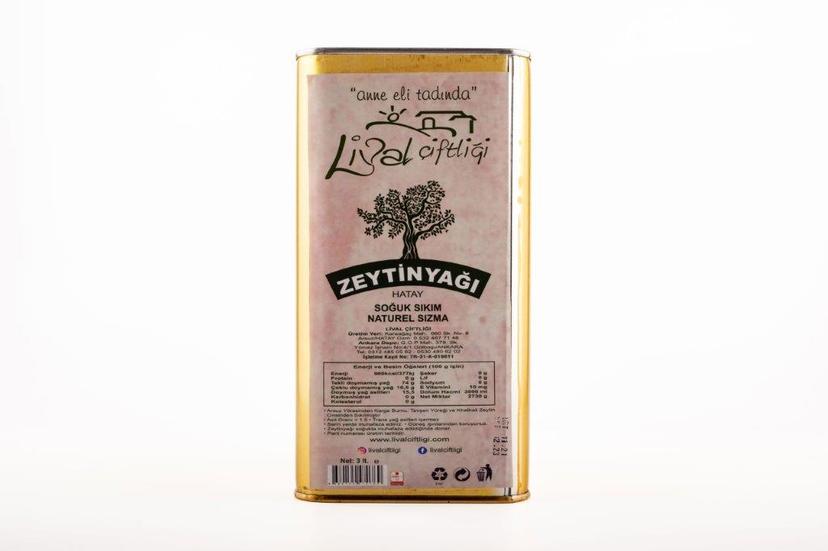 Ilık sıkım (40-45 derece) naturel birinci Zeytinyağı (3 LT teneke) resmi