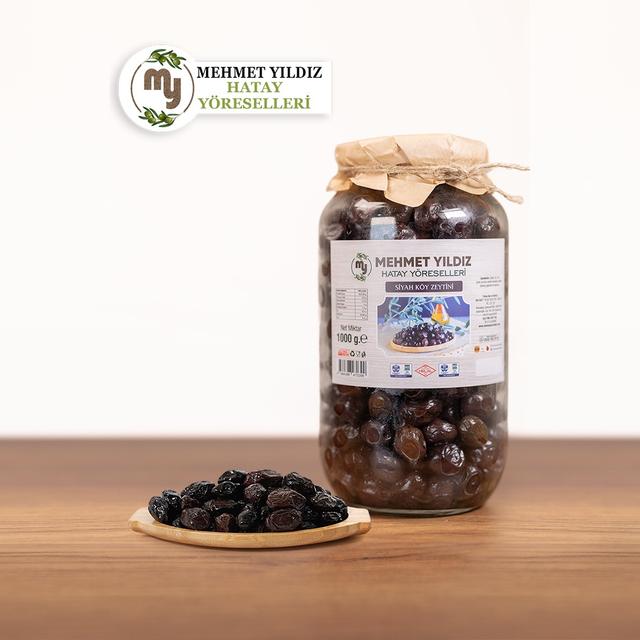 SİYAH KÖY ZEYTİNİ 1 KG CAM