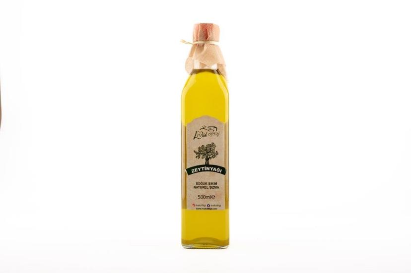 Ilık sıkım (40-45 derece) naturel birinci Zeytinyağı 500ml cam şişe resmi