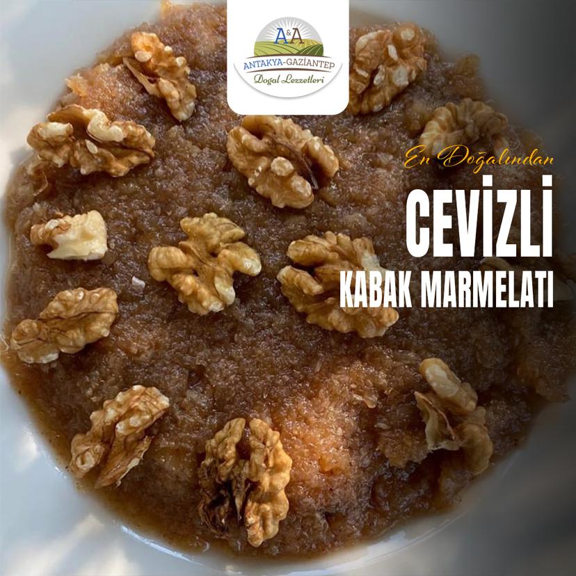 CEVİZLİ KABAK MARMELATI 450 GR CAM KAVANOZ resmi
