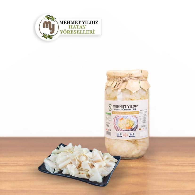 EV YAPIMI BEYAZ LAHANA TURŞUSU 1 KG resmi