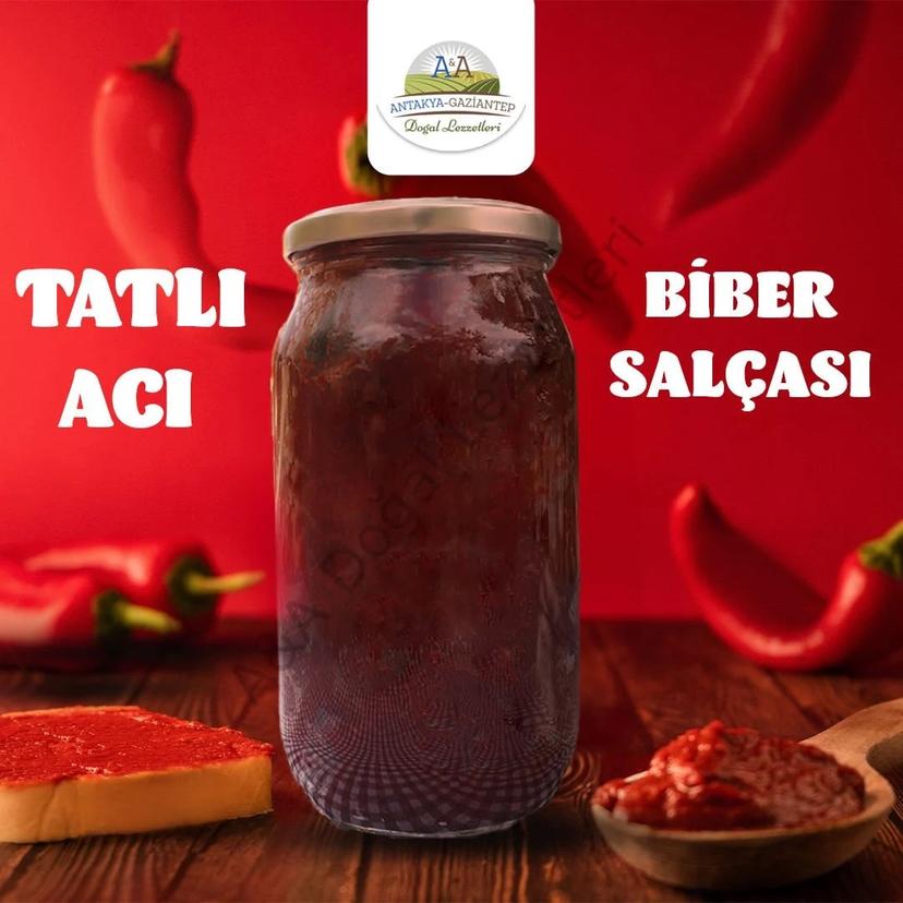 BİBER SALÇASI ACI 1 KG CAM KAVANOZ resmi