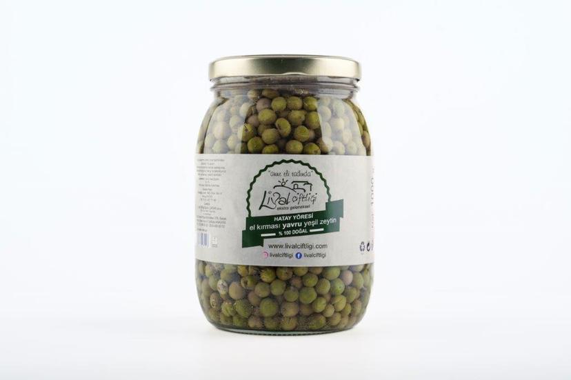 El kırması YAVRU halhali yeşil zeytin net 950g cam kavanoz resmi