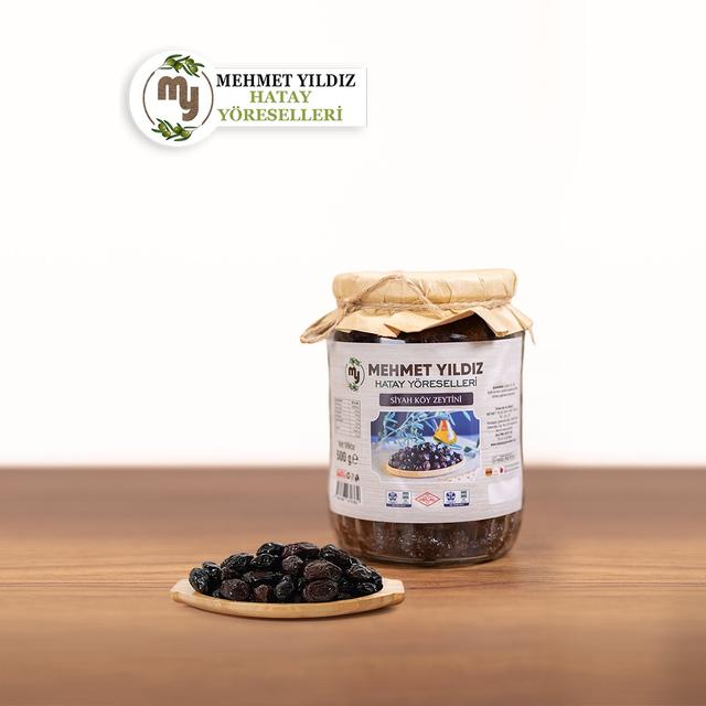 SİYAH KÖY ZEYTİNİ 500 GR CAM
