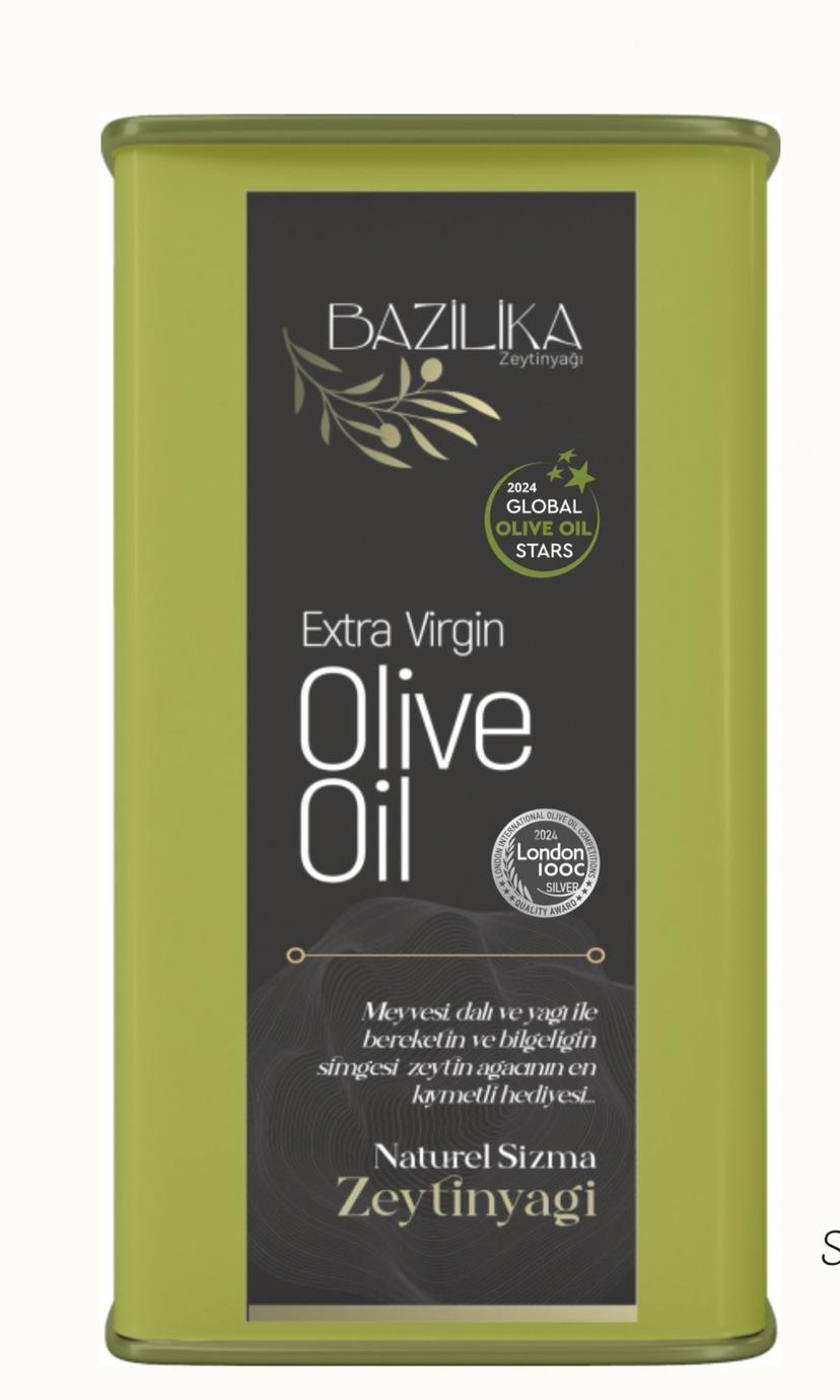 Bazilika Silver Ödüllü Erken Hasat Soğuk Sıkım Natürel Sızma Zeytinyağı 5 Litre resmi