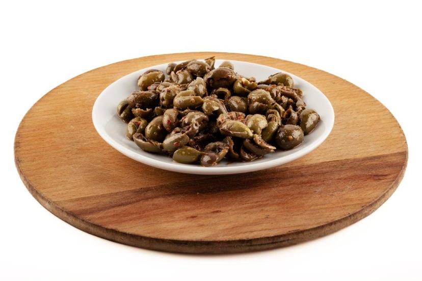 Soslu Yeşil Zeytin Kavurması 350 gr cam kavanoz resmi